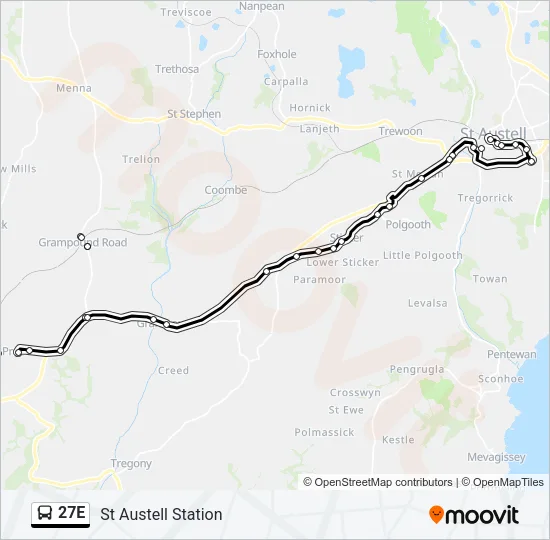 27E Bus Line Map