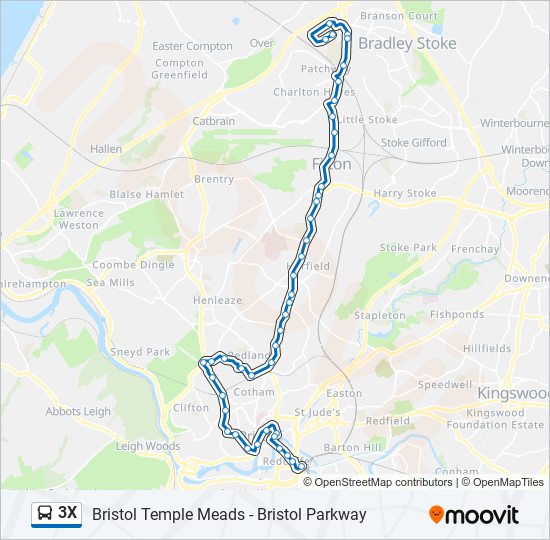 3X Bus Line Map