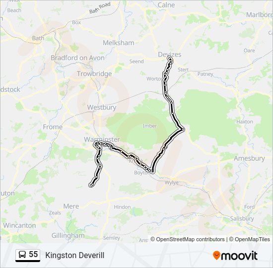 55 Bus Line Map