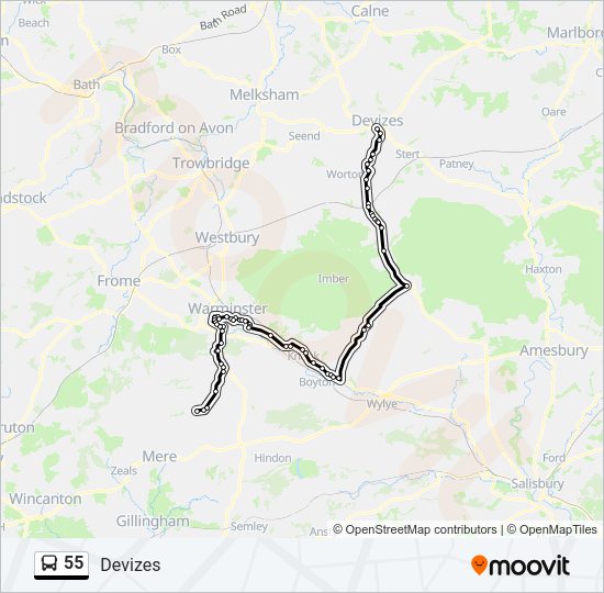 55 Bus Line Map