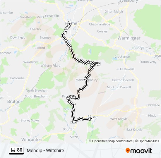 80 Route: Schedules, Stops & Maps - Mere (Wilts) (Updated)