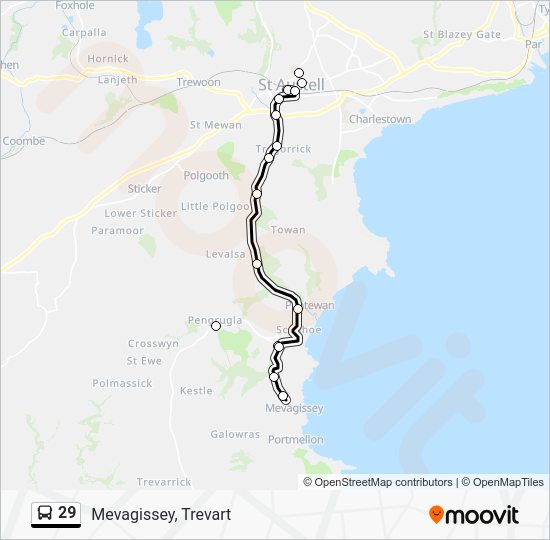 29 Route: Schedules, Stops & Maps - St Austell, Bus Sta (Updated)