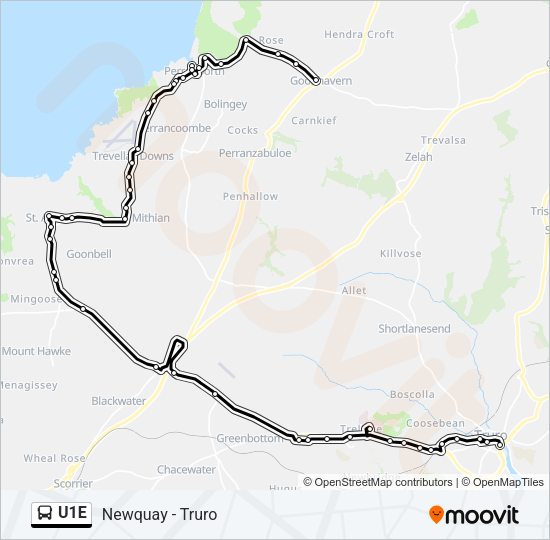U1E Bus Line Map
