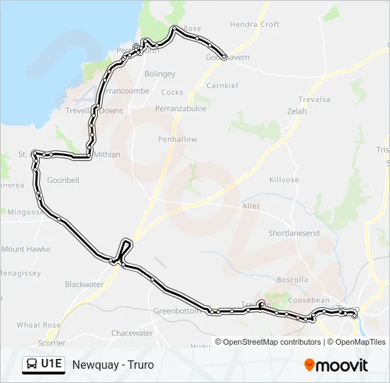 U1E Bus Line Map