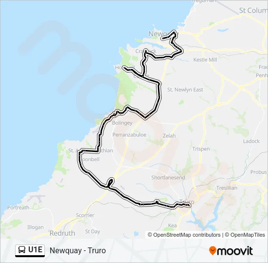 U1E Bus Line Map