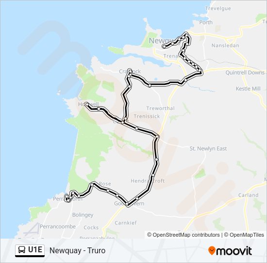 U1E Bus Line Map
