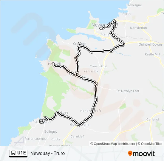 U1E Bus Line Map