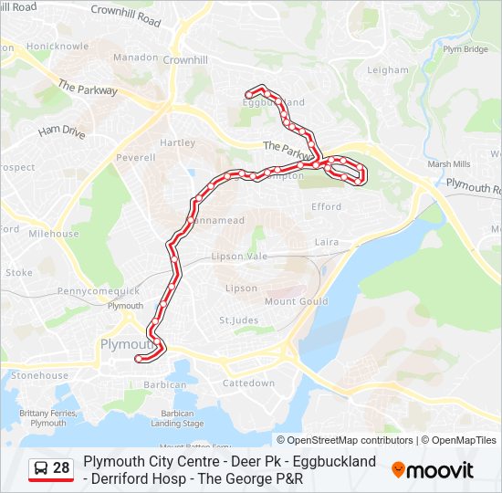 28 Bus Line Map