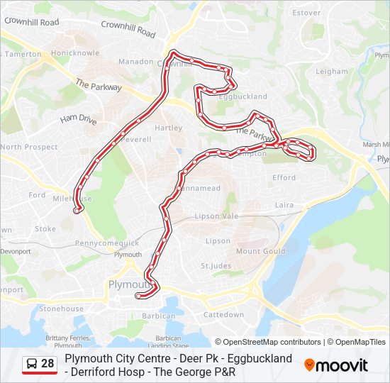 28 Bus Line Map