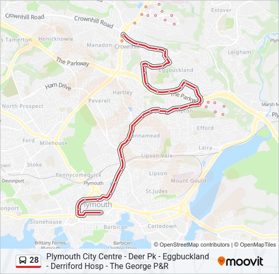 28 Bus Line Map