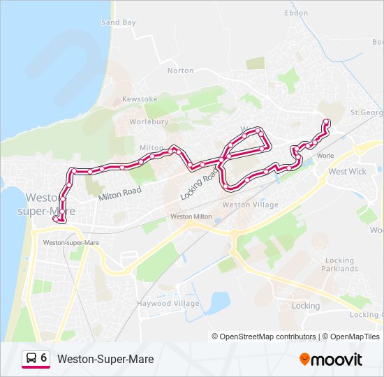 6 Route: Schedules, Stops & Maps - Weston-Super-Mare (Updated)