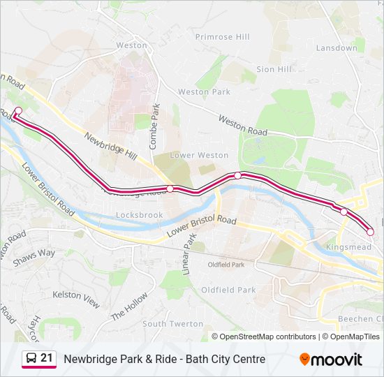 21 Bus Line Map
