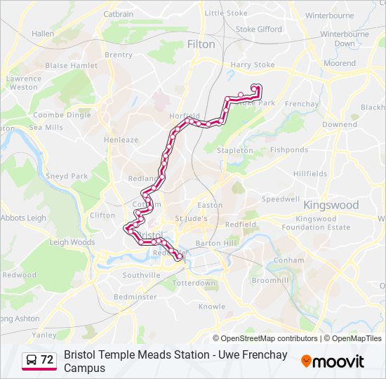 72 bus Line Map