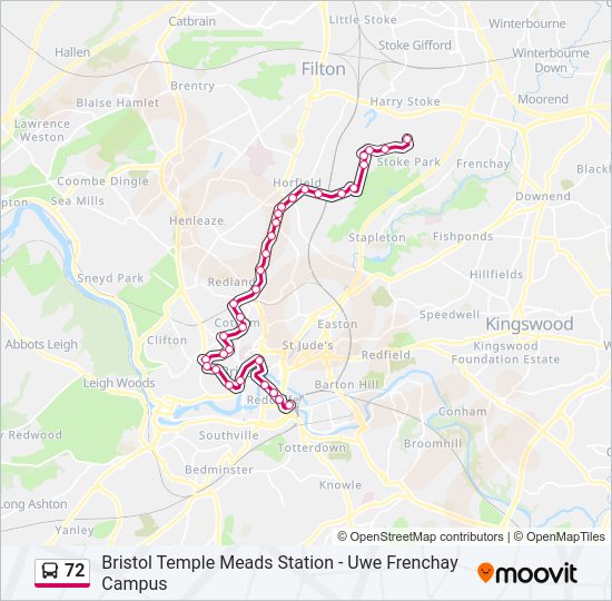 72 bus Line Map