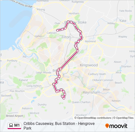 m1 Route Schedules, Stops & Maps Cribbs Causeway (Updated)