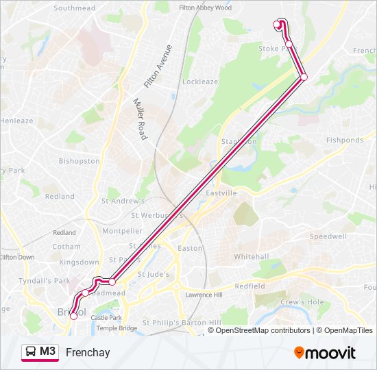 M3 Bus Line Map