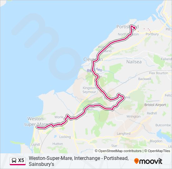 X5 bus Line Map