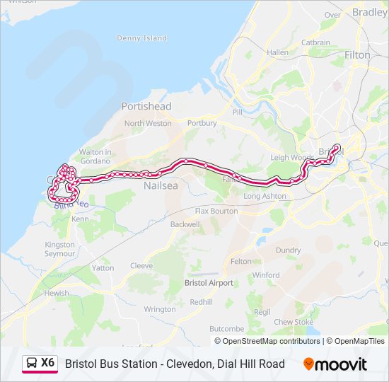 X6 Bus Line Map