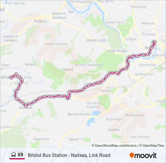 X8 bus Line Map