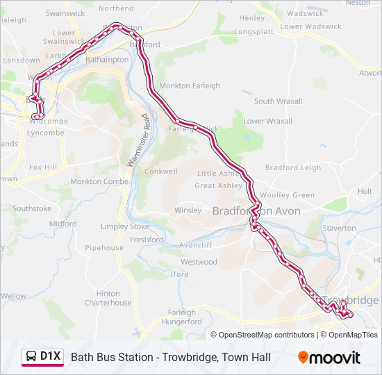 D1X Bus Line Map