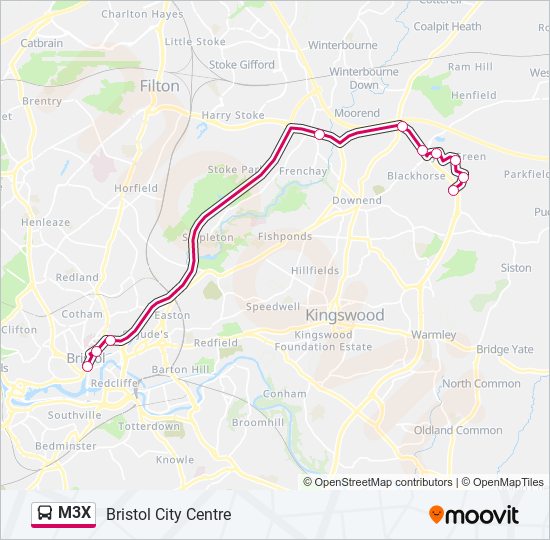 M3X bus Line Map