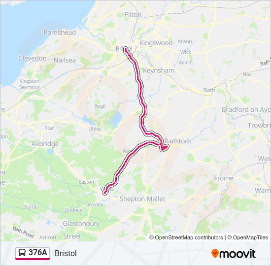 376A Bus Line Map