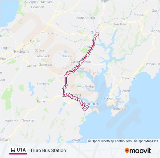 U1A Bus Line Map