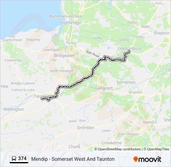 374 Bus Line Map