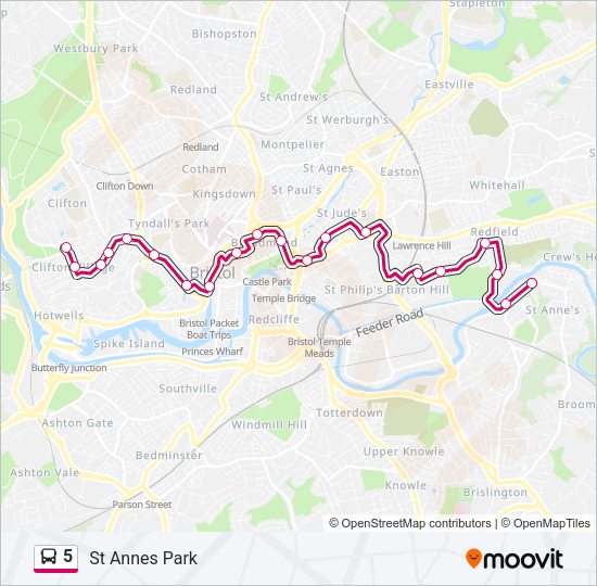 5 Bus Line Map