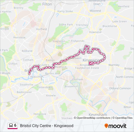 6 Route: Schedules, Stops & Maps - Bristol City Centre (Updated)