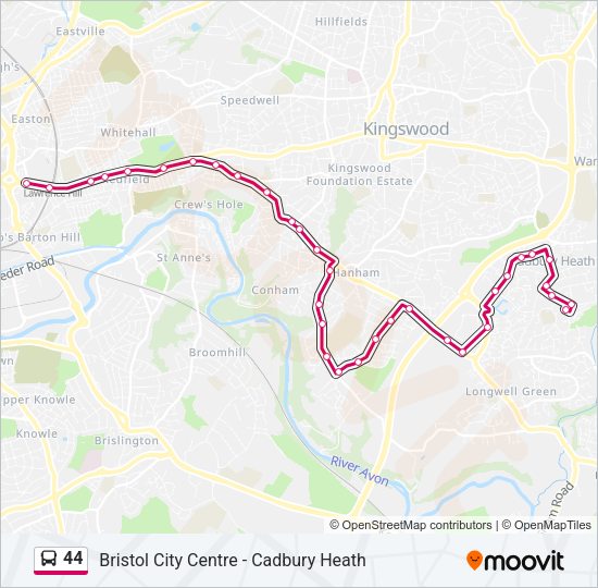 44 Route: Schedules, Stops & Maps - Cadbury Heath (Updated)