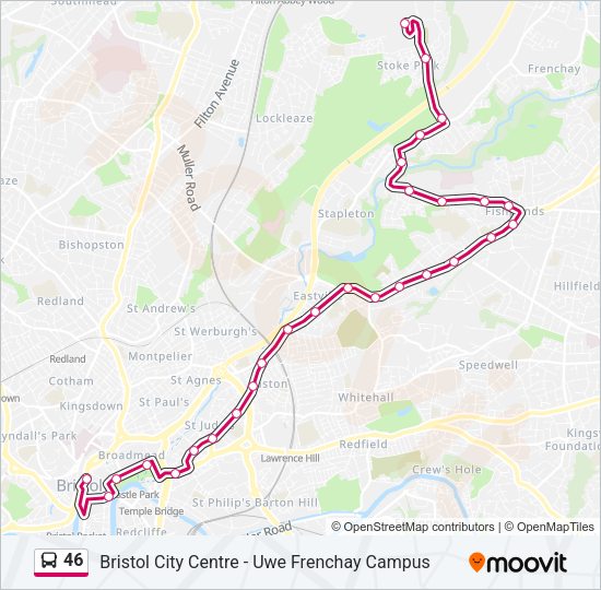 46 Bus Line Map