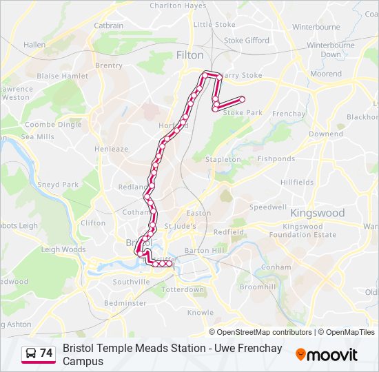 74 Bus Line Map