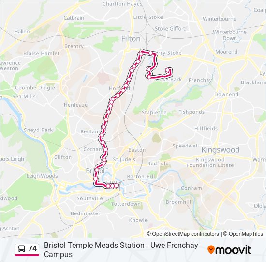 74 Bus Line Map