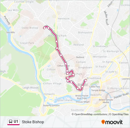 U1 Bus Line Map