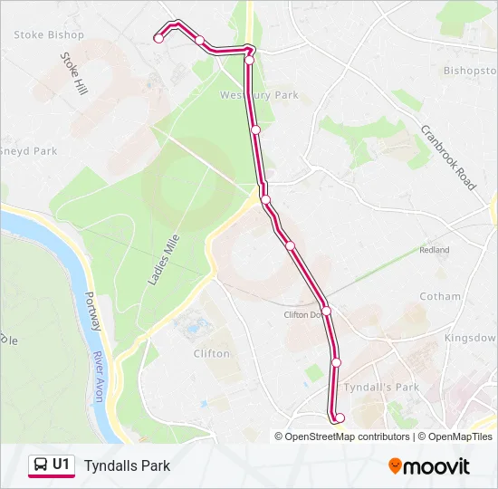 U1 Bus Line Map