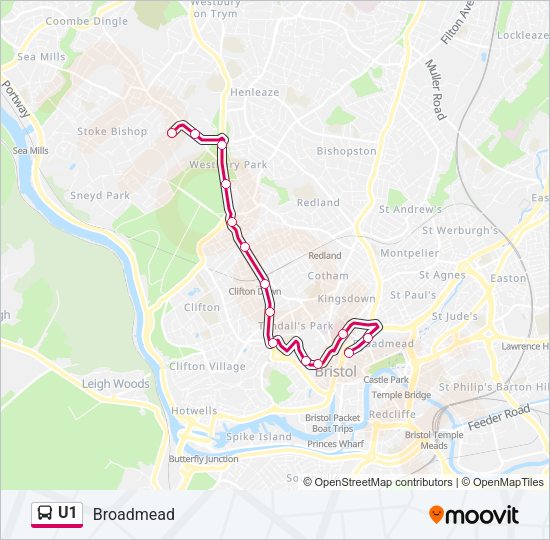 U1 Bus Line Map