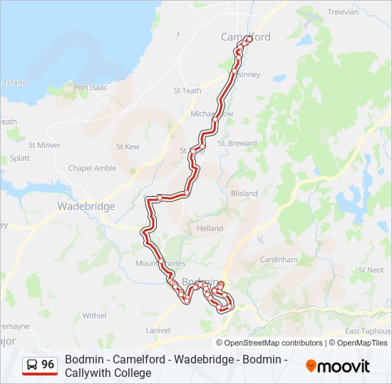 96 bus Line Map