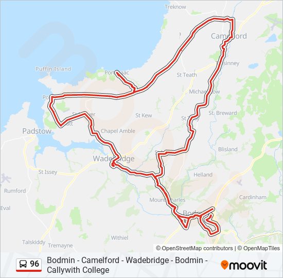 96 Bus Line Map