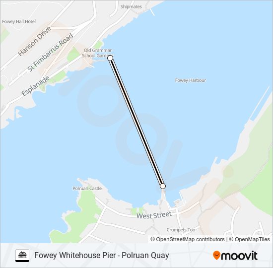 FOWEY - POLRUAN FERRY Ferry Line Map