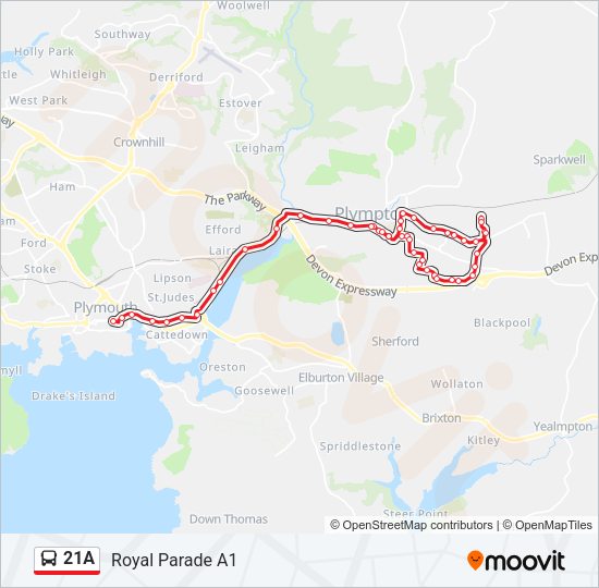21A Bus Line Map