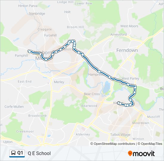 Q1 Bus Line Map