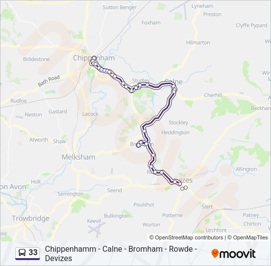 33 Bus Line Map