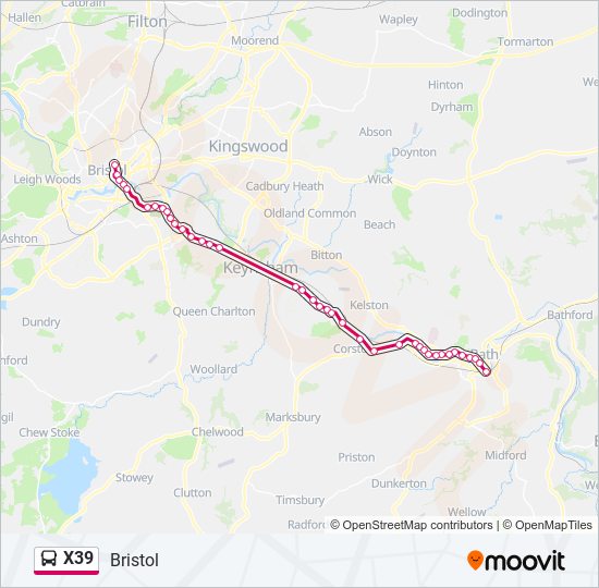 X39 Bus Line Map