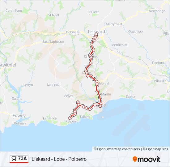 73A Bus Line Map