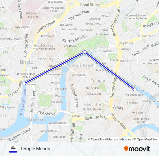 NETHAM SERVICE Ferry Line Map