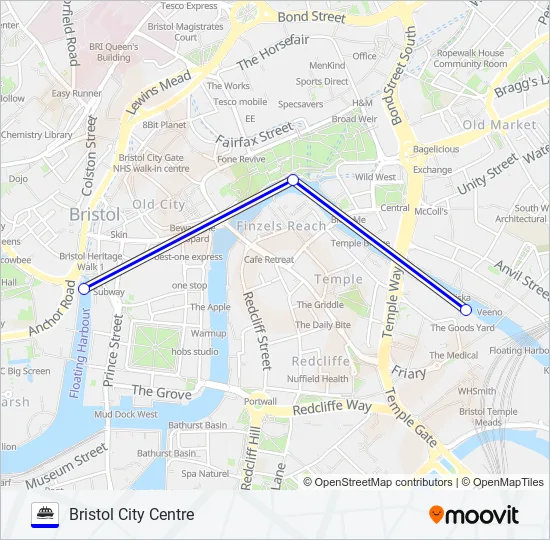 NETHAM SERVICE Ferry Line Map