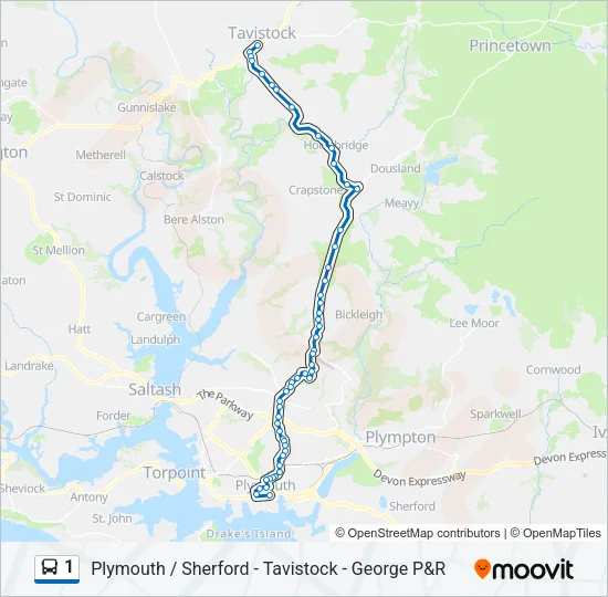 1 Bus Line Map