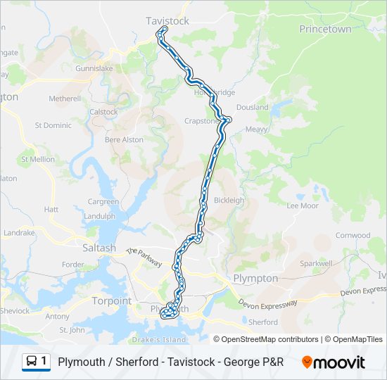 1 Bus Line Map