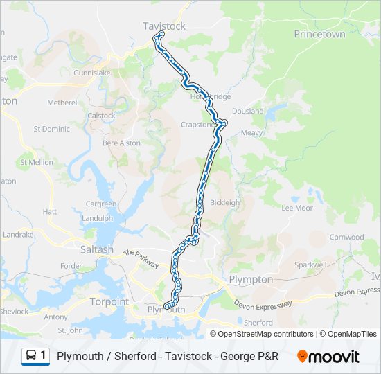 1 Route: Schedules, Stops & Maps - Plymouth (Updated)